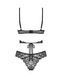 Комплект Obsessive Blomentis 2-pcs set, кружевной, лиф с завязками на спине, трусики-слипы, XS/S