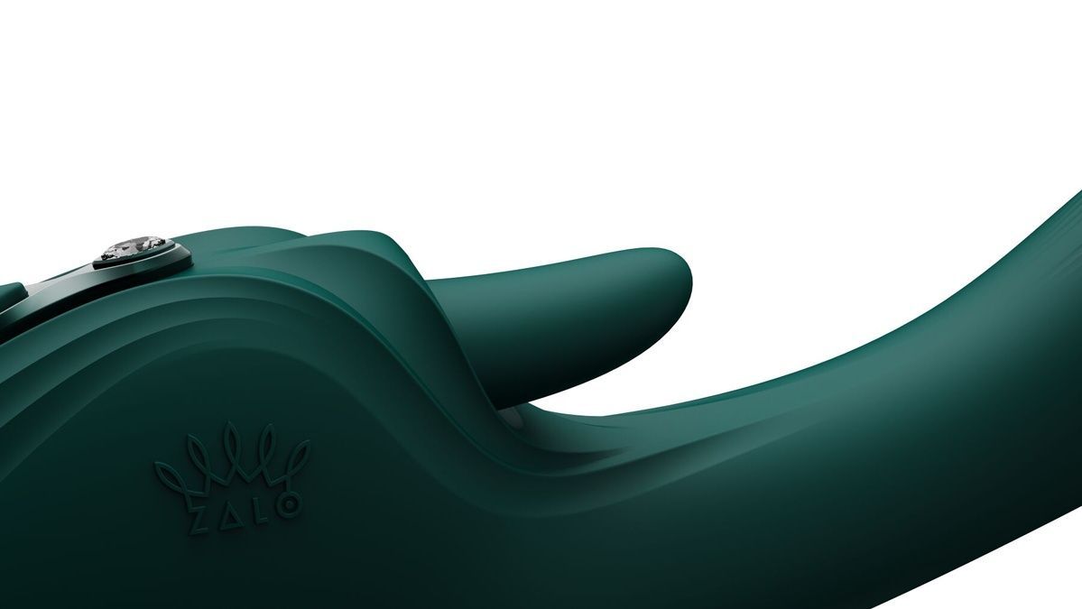 Смарт-вибратор Zalo Ares Turquoise Green, подогрев, 3 мотора, язычок для клитора, стимуляция точки G