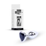 Анальная пробка Jewellery Silver Heart Plug Black