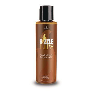 Согревающий массажный гель Sensuva Sizzle Lips Salted Caramel (125 мл), без сахара, съедобный
