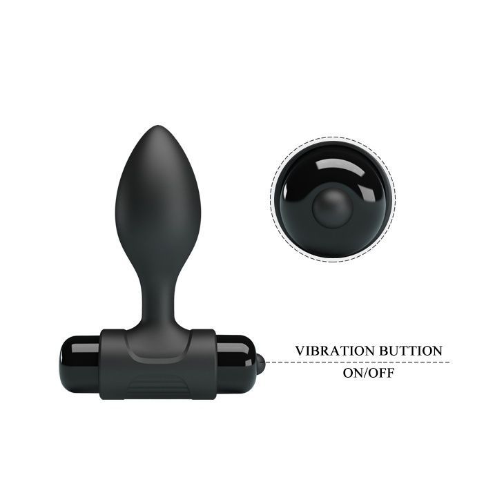 Анальна пробка з вібрацією Pretty Love Vibra Butt Plug Black - 2,7 см