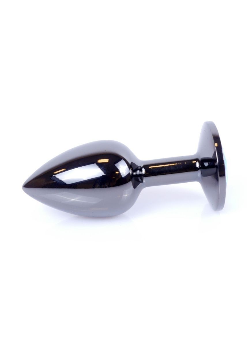 Анальна пробка Jewellery Dark Silver PLUG Light Blue, d 2,7 см.