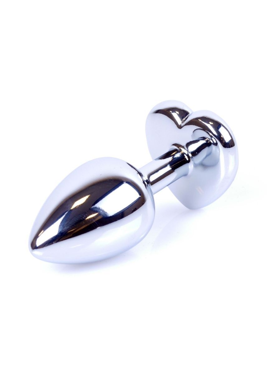 Анальная пробка Jewellery Silver Heart Plug Black