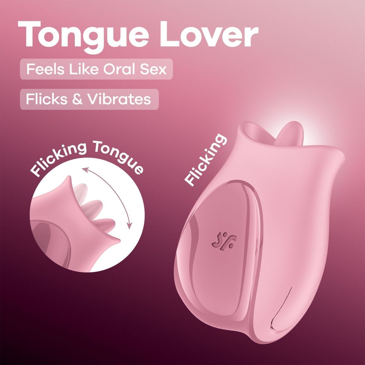 Вібростимулятор для клітора Satisfyer Tongue Lover з язичком для імітації кунілінгусу