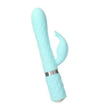 Роскошный кролик с ротацией и вибрацией Pillow Talk Lively, Teal, кристалл Сваровски