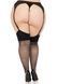 Чулки со стразами Leg Avenue Wide Top Rhinestone Sheer Stockings, 1X/2X, черные, выше колена