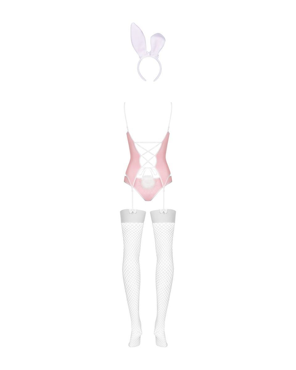 Эротический костюм зайки Obsessive Bunny suit 4 pcs costume pink L/XL, розовый, топ с подвязками