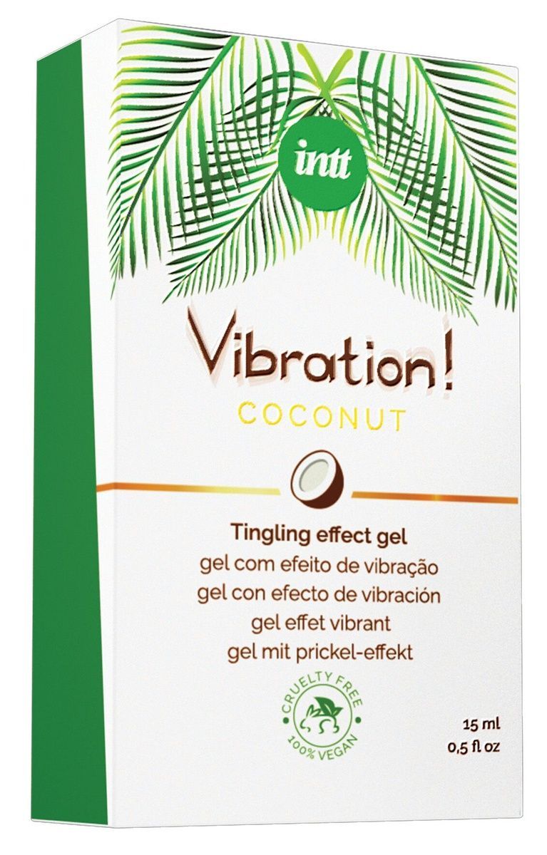 Жидкий вибратор Intt Vibration Coconut Vegan (15 мл), очень вкусный, действует до 30 минут