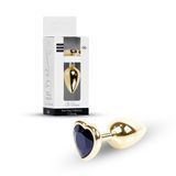 Анальная пробка Jewellery Gold Heart Plug Black, 2,7 см