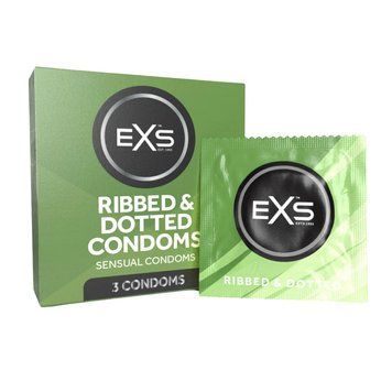 Презервативы с ребристой текстурой EXS Ribbed And Dotted, 3 шт.
