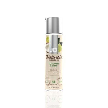 Массажное масло JO Naturals Massage Oil Coconut&Lime с натуральными эфирными маслами 120мл