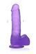 Фаллоимитатор с мошонкой Jelly Studs Crystal Dildo Medium 7" Purple