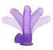 Фаллоимитатор с мошонкой Jelly Studs Crystal Dildo Medium 7" Purple