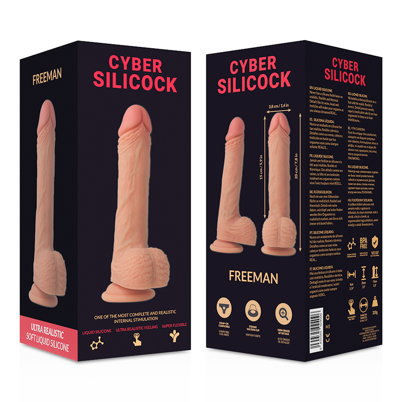 Фалоімітатор на присосці Freeman CYBER SILICOCK, 15 х 3,8 см