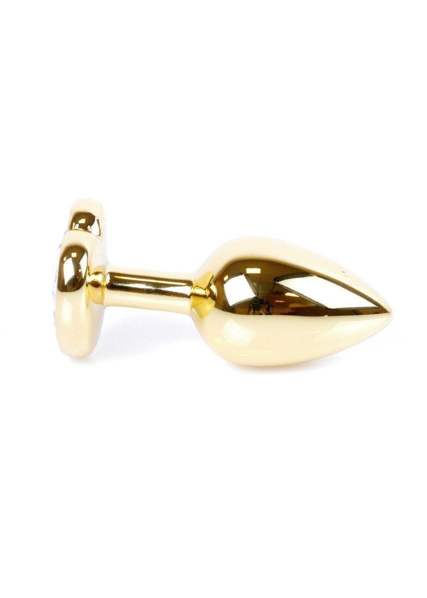 Анальна пробка Jewellery Gold Heart Plug Black, 2,7 см