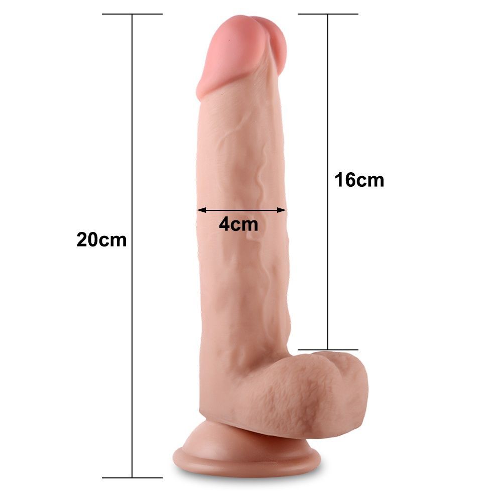 Фаллоимитатор LoveToy Sliding-Skin Dual Layer Dong 8" Flesh
