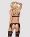 Кружевной комплект белья Obsessive 810-SEG-1 Black, бюстгальтер, стринги, пояс для чулок, S/M