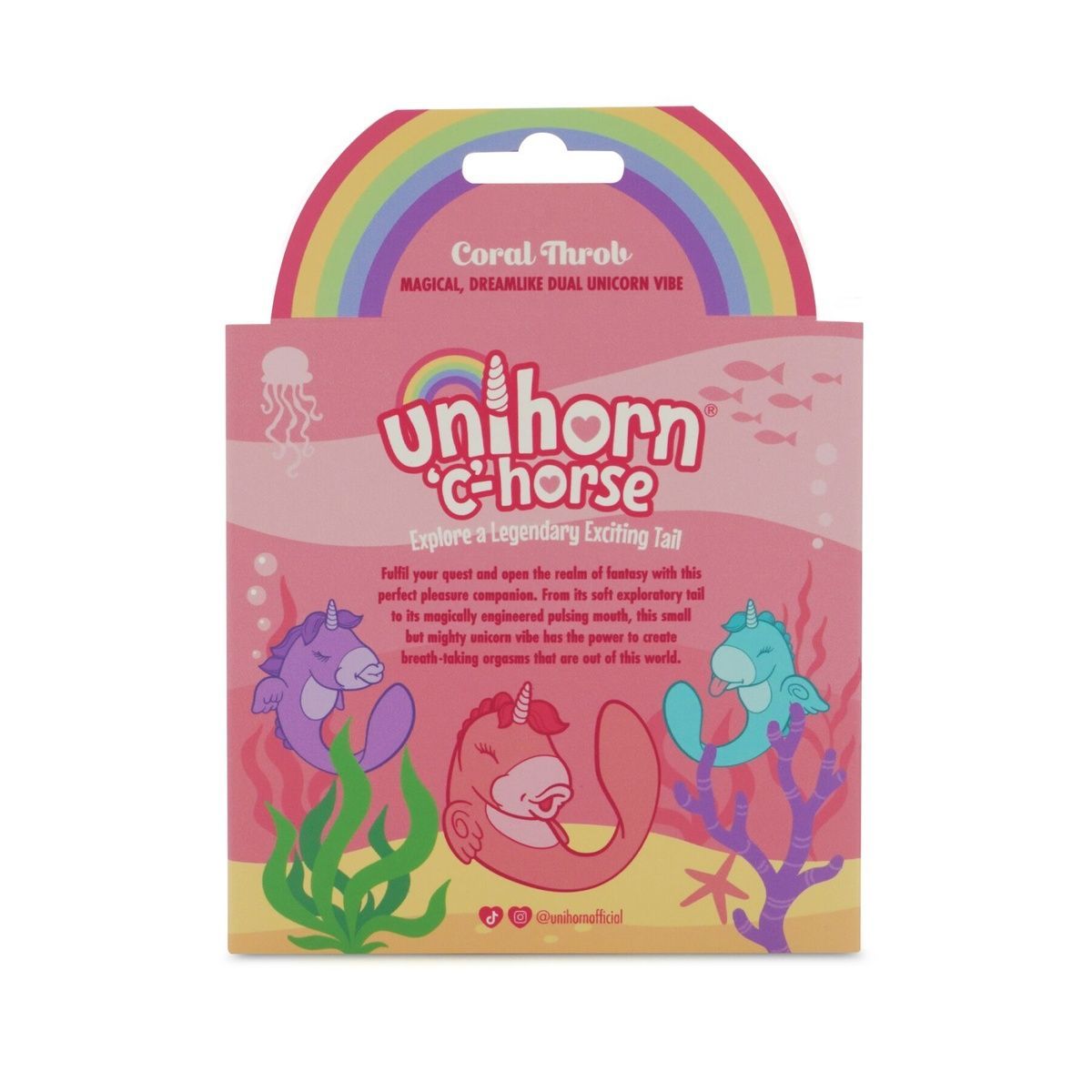 Вибратор-единорожка Unihorn &ndash; C Horse &ndash; Coral Throb, вагинально-клиторальная стимуляция, 2 мотора по 10 режимов