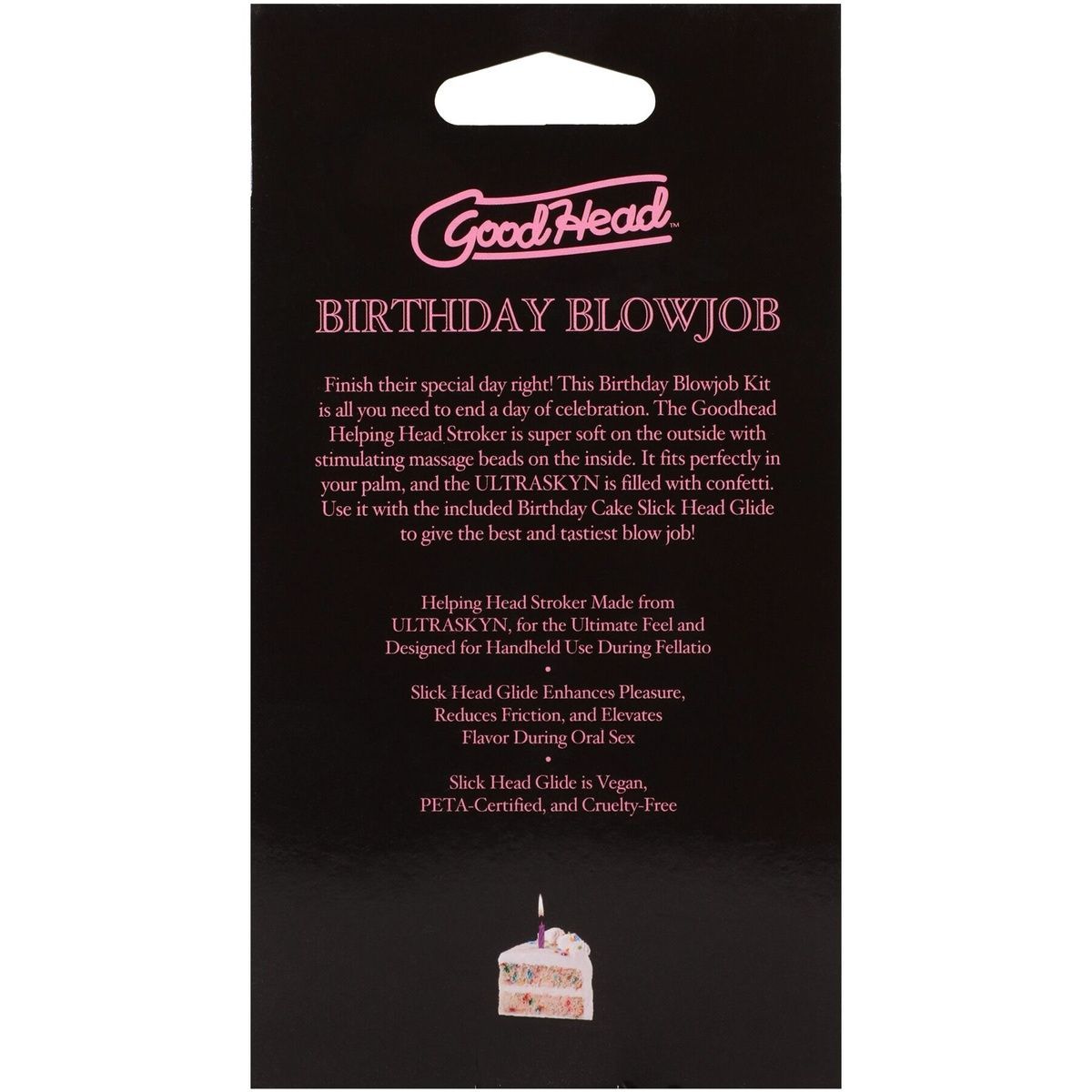 Набір для мінету Doc Johnson GoodHead Birthday Blowjob Kit: мастурбатор і їстівний лубрикант