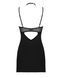 Сорочка Obsessive Selinne chemise & thong Black, стрінги, подвійні бретелі, XS/S