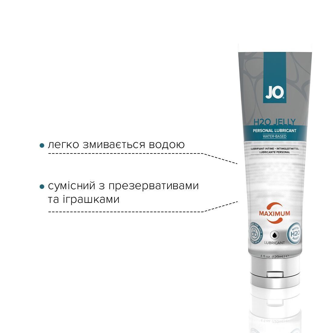 Густий лубрикант на водній основі JO H2O JELLY - MAXIMUM (120 мл)