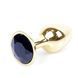 Анальная пробка Jewellery Gold Plug Black, d 2,7 см